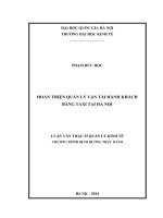 Hoàn thiện quản lý vận tải hành khách bằng taxi tại Hà Nội : Luận văn ThS. Kinh doanh và quản lý: 60 34 01