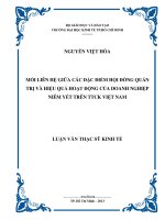 Mối liên hệ giữa đặc điểm hội đồng quản trị và hiệu quả hoạt động của doanh nghiệp niêm yết trên thị trường chứng khoán việt nam , luận văn thạc sĩ 