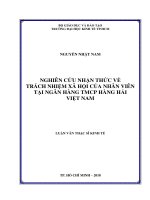 Nghiên cứu nhận thức về trách nhiệm xã hội của nhân viên tại ngân hàng TMCP hàng hải việt nam 
