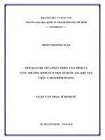 Mối quan hệ giữa phát triển tài chính và tăng trưởng kinh tế ở một số quốc gia khu vực châu á thái bình dương 