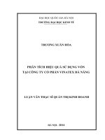 Phân tích hiệu quả sử dụng vốn tại công ty cổ phần Vinatex Đà Nẵng : Luận văn ThS. Kinh doanh và quản lý: 60 34 05
