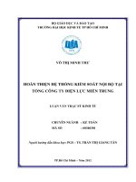 Hoàn thiện hệ thống kiểm soát nội bộ tại tổng công ty điện lực miền trung , luận văn thạc sĩ 