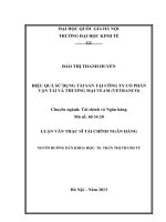 Hiệu quả sử dụng tài sản tại Công ty Cổ phần vận tải và thương mại VEAM (VETRANCO) :Luận văn ThS. Kinh doanh và quản lý: 60 34 20