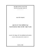 Quản lí tài chính tại ngân hàng nhà nước Việt Nam : Luận văn ThS. Kinh doanh và quản lý: 60 34 02 01