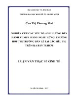 Nghiên cứu các yếu tố  ảnh hưởng đến hành vi mua hàng ngẫu hứng, trường hợp thị trường bán lẻ  tại các siêu thị trên địa bàn TP HCM 