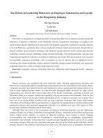 The effects of leadership behaviors on employee satisfaction and loyalty in the hospitality industry 