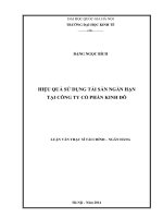 Hiệu quả sử dụng tài sản ngắn hạn tại Công ty Cổ phần Kinh Đô : Luận văn ThS. Kinh doanh và quản lý: 60 34 02 01
