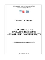 The ineffective operating procedure at MORE UK in ho chi minh city 