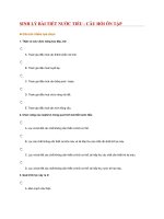 test SINH lý bài TIẾT nước TIỂU ( có đáp án)