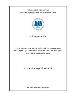 Tác động của các thành phần giá trị thương hiệu đến ý định lựa chọn ngân hàng để giao dịch tiền gửi tại thành phố hồ chí minh 