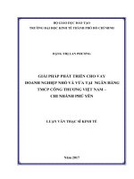 Giải pháp phát triển cho vay đối với doanh nghiệp nhỏ và vừa tại ngân hàng TMCP công thương việt nam   chi nhánh phú yên 