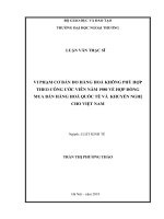 vi phạm cơ bản do hàng hoá không phù hợp theo công ƣớc viên năm 1980 về hợp đồng mua bán hàng hoá quốc tế và khuyến nghị cho việt nam 