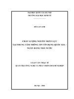 Năng lực cạnh tranh của Công ty Cổ phần Nicotex : Luận văn ThS. Quản trị công nghệ và Phát triển doanh nghiệp (chuyên ngành thí điểm)