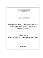 Chất lượng dịch vụ hậu cần cho thương mại điện tử tại tổng công ty cổ phần bưu chính viettel    
