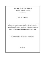 Năng lực cạnh tranh của tổng công ty truyền thông đa phương tiện VTC trong quá trình hội nhập kinh tế quốc tế : Luận văn ThS. Kinh tế: 60 31 07