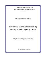 Tác động chính sách tiền tệ đến lạm phát tại việt nam , luận văn thạc sĩ 