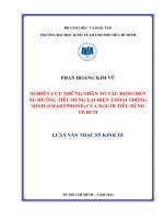 Nghiên cứu những nhân tố tác động đến xu hướng tiêu dùng lại điện thoại thông minh (smartphone) của người tiêu dùng TP HCM , luận văn thạc sĩ 