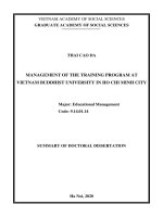 Quản lý chương trình đào tạo ở học viện phật giáo thành phố hồ chí minh tt tiếng anh 