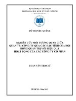 Nghiên cứu mối tương quan giữa quản trị công ty qua các đặc tính của hội đồng quản trị với hiệu quả hoạt động của các công ty cổ phần , luận văn thạc sĩ 
