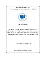 Tác động của hoạt động quản trị nguồn nhân lực đến kết quả công việc của công chức thông qua cam kết cảm xúc và sự hài lòng công việc của công chức trên địa bàn huyện dương minh châu, tỉnh tây ninh 