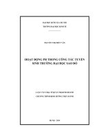 Hoạt động PR trong công tác tuyển sinh trường Đại học Sao Đỏ : Luận văn ThS. Kinh doanh và quản lý: 60 34 05