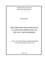 Phát triển hoạt động kinh doanh của hãng Hàng không Quốc gia Việt Nam - Vietnamairlines : Luận văn ThS. Kinh doanh và quản lý: 60 34 01 02