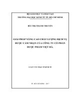 Giải pháp nâng cao chất lượng dịch vụ được cảm nhận của công ty cổ phần dược phẩm việt hà 