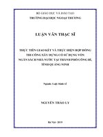 thực tiễn giao kết và thực hiện hợp đồng thi công xây dựng có sử dụng vốn ngân sách nhà nước tại thành phố uông bí, tỉnh quảng ninh 