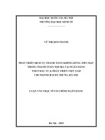 Phát triển dịch vụ thanh toán không dùng tiền mặt trong thanh toán nội địa tại Ngân hàng TMCP Đầu tư và phát triển Việt Nam chi nhánh Hai Bà Trưng, Hà Nội :Luận văn ThS. Kinh doanh và quản lý: 60 34 02 01