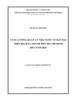 Tăng cường quản lý nhà nước về đất đai trên địa bàn thành phố hồ chí minh đến năm 2025 