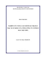 Nghiên cứu nâng cao chuỗi giá trị may xuất khẩu của tổng công ty cổ phần may việt Tiến(VTEC) 
