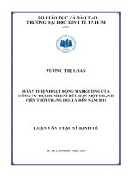 Hoàn thiện hoạt động marketing của công ty trách nhiệm hữu hạn một thành viên thời trang dolly đến năm 2015 , luận văn thạc sĩ 