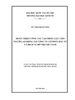 Hoàn thiện công tác tạo động lực cho người lao động tại công ty cổ phần đầu tư và dịch vụ đô thị việt nam (VINASINCO)    