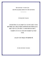 Ảnh hưởng của sự hợp tác xuyên chức năng đến hiệu quả hoạt động kinh doanh thông qua học tập của tổ chức và đổi mới tổ chức, nghiên cứu ở các doanh nghiệp tại việt nam 