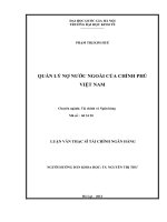 Quản lý nợ nước ngoài của Chính phủ Việt Nam. ThS. Kinh doanh và Quản lý: 60 34 20