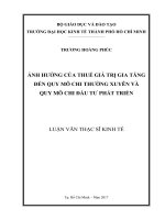 Ảnh hưởng của thuế giá trị gia tăng đến quy mô chi thường xuyên và quy mô chi đầu tư phát triển 