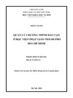 Quản lý chương trình đào tạo ở học viện phật giáo thành phố hồ chí minh tt 