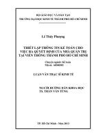 Thiết lập thông tin kế toán cho việc ra quyết định của nhà quản trị tại viễn thông TPHCM , 
