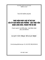 Thực hiện pháp luật về hộ tịch của Ủy ban nhân dân phường - Qua thực tiễn quận Long Biên, thành phố Hà Nội