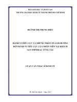Hành vi tiêu cực và những nhân tố ảnh hưởng đến hành vi tiêu cực của nhân viên tại khách sạn IMPERIAL vũng tàu 