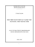Phát triển nguồn nhân lực tại Học viện Ngân hàng- Phân viện Bắc Ninh