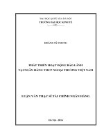 Phát triển hoạt động bảo lãnh tại ngân hàng TMCP Ngoại Thương Việt Nam : Luận văn ThS. Kinh doanh và quản lý: 60 34 02 01