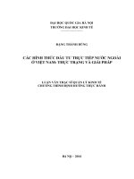 Các hình thức đầu tư trực tiếp nước ngoài ở Việt Nam “Thực trạng và giải pháp” : Luận văn ThS. Kinh doanh và quản lý: 60 34 01