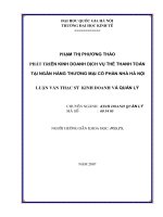 Phát triển kinh doanh dịch vụ thẻ thanh toán tại Ngân hàng Thương mại cổ phần nhà Hà Nội : Luận văn ThS. Kinh doanh và quản lý: 60.34.05