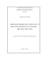 Chuỗi giá trị dệt may toàn cầu và khả năng tham gia của ngành dệt may dệt may Việt Nam