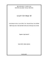 giải pháp nâng cao công tác thanh tra tài chính trên địa bàn thành phố uông bí, tỉnh quảng ninh 