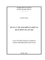 Quản lý thu bảo hiểm xã hội tại quận Đống Đa, Hà Nội : Luận văn ThS. Kinh doanh và quản lý: 60 34 04 10