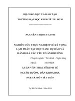 Nghiên cứu thực nghiệm về kỳ vọng lạm phát tại việt nam, dự báo và đánh giá các yếu tố ảnh hưởng 