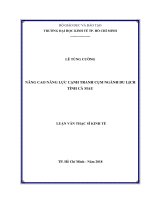 Nâng cao năng lực cạnh tranh cụm ngành du lịch tỉnh cà mau 
