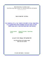 Tác động của các nhân tố đến tăng trưởng của khối doanh nghiệp ngoài nhà nước trên địa bàn thành phố hồ chí minh , luận văn thạc sĩ 